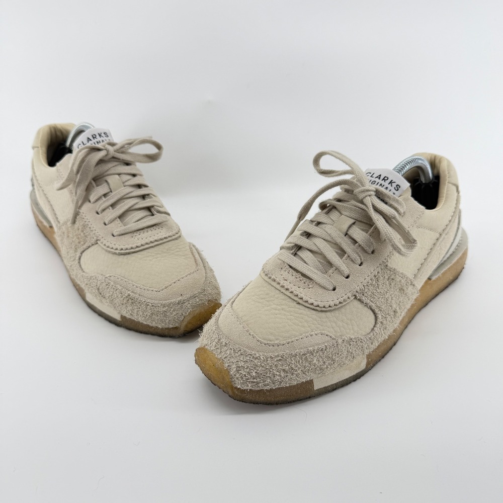 Clarks Originals Tor Run Beige Hairy Suede Crepe Sole Sneakers Womens 7.5